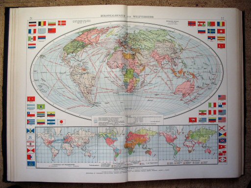Andrees Handatlas 1914
Koloniën en verkeer (kaart 21.22)