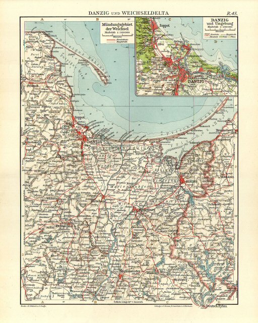 Andrees Handatlas 1914
Danzig (nu: Gdańsk) (kaart R.45)