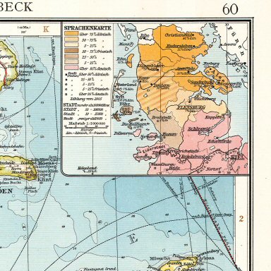 Andrees Handatlas 1914
Talenkaartje Sleeswijk (bijkaart 59.60)