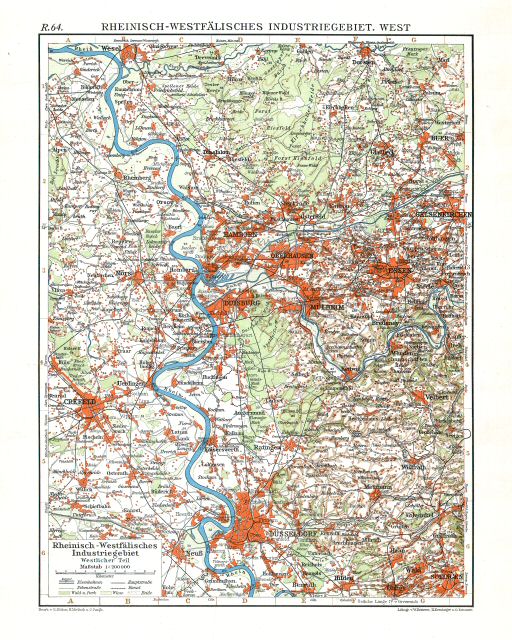 Andrees Handatlas 1914
Ruhrgebied, west (kaart R.64)