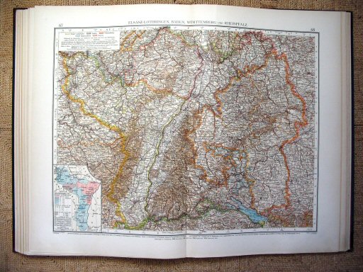 Andrees Handatlas 1914
Zuidwest-Duitsland (kaart 67.68)