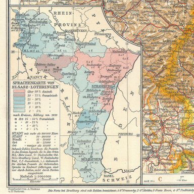 Andrees Handatlas 1914
Talenkaartje Elzas-Lotharingen (bijkaart 67.68)