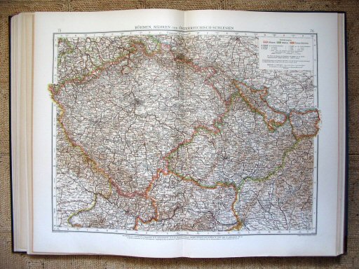 Andrees Handatlas 1914
Bohemen, Moravië, Silezië (kaart 75.76)