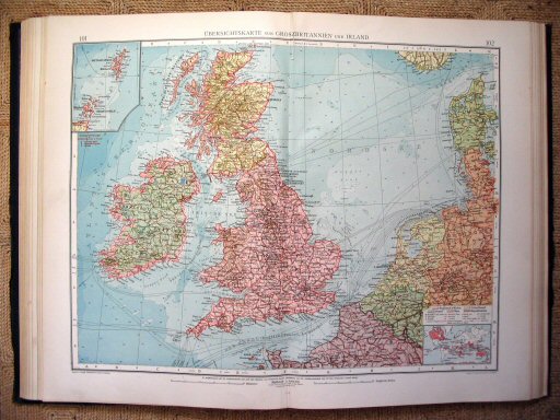 Andrees Handatlas 1914
Britse eilanden (kaart 101.102)