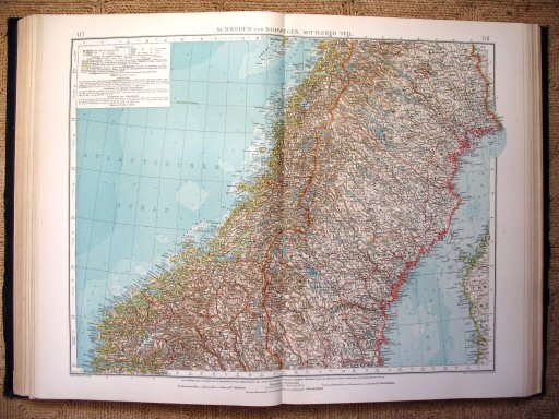 Andrees Handatlas 1914
Midden-Scandinavië (kaart 117.118)