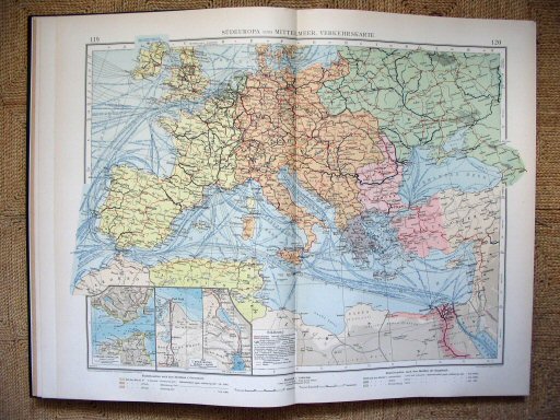 Andrees Handatlas 1914
Zuid-Europa, Middellandse Zee (kaart 119.120)