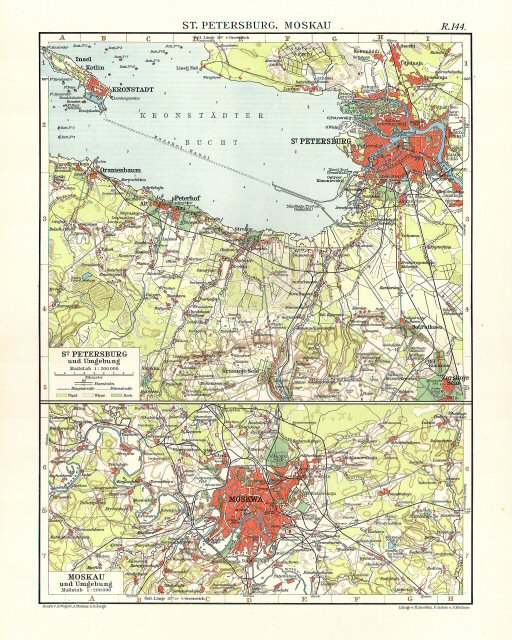 Andrees Handatlas 1914
St. Petersburg, Moskou (kaart R.144)