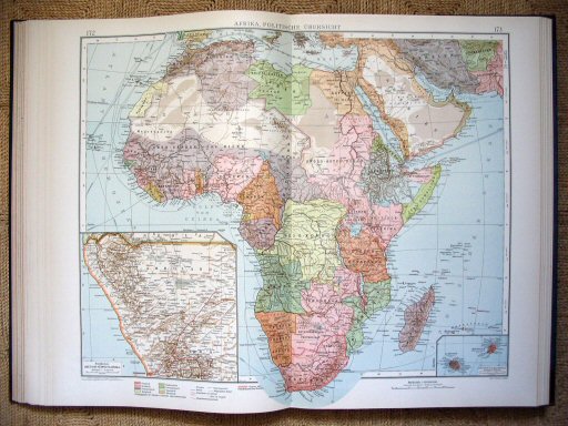 Andrees Handatlas 1914
Afrika, staatkundig (kaart 172.173)
