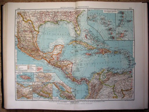 Andrees Handatlas 1914
Midden-Amerika (kaart 208.209)