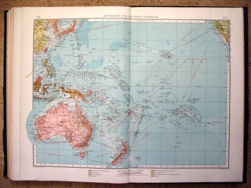 Andrees Handatlas 1914
Australië en Oceanië (kaart 216.217)
