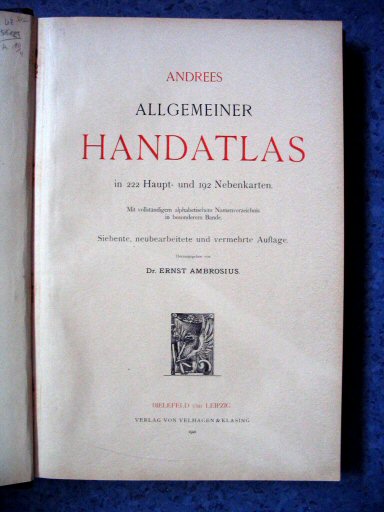 Andrees Handatlas 1921
Titelpagina atlas
