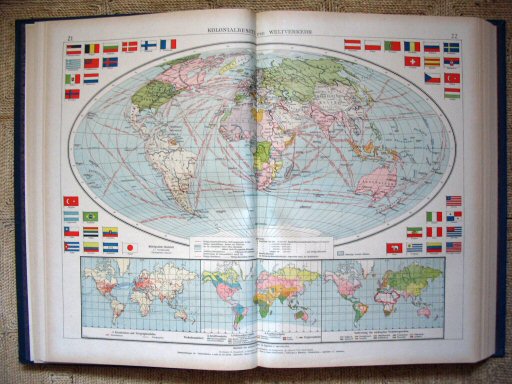 Andrees Handatlas 1921
Koloniën, verkeer (kaart 21.22)