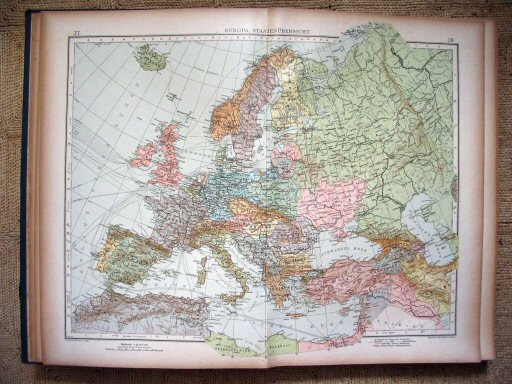 Andrees Handatlas 1921, 2e uitgave
Europa staatkundig (kaart 27.28)