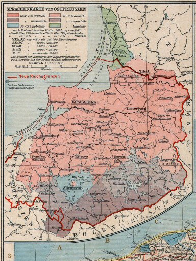 Andrees Handatlas 1921
Talenkaartje Oost-Pruisen (bijkaart 45.46)