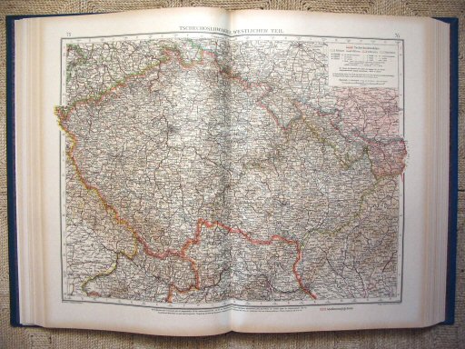 Andrees Handatlas 1921, 1e uitgave
West-Tsjechoslowakije (kaart 75.76)