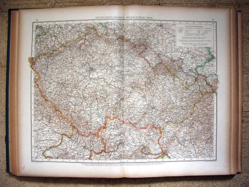 Andrees Handatlas 1921, 2e uitgave
West-Tsjechoslowakije (kaart 75.76)