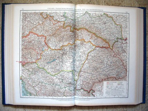 Andrees Handatlas 1921, 1e uitgave
Hongarije, Oost-Tsjechoslowakije (kaart 79.80)