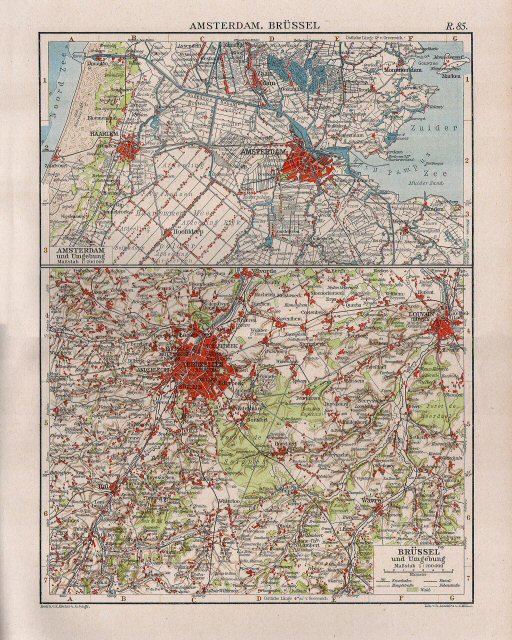 Andrees Handatlas 1921
Amsterdam, Brussel (kaart R.85)