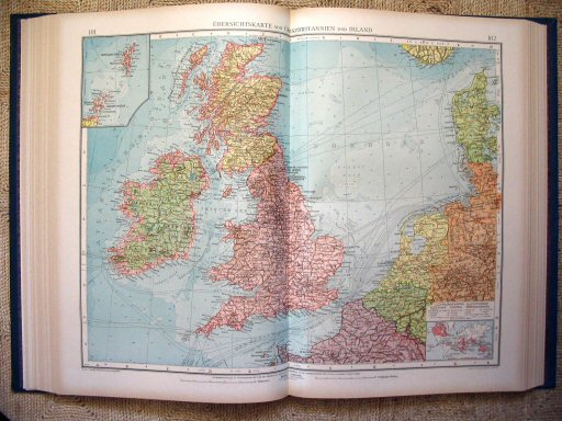 Andrees Handatlas 1921
Britse eilanden (kaart 101.102)