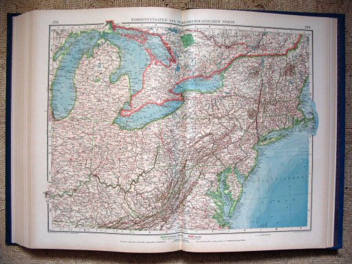 Andrees Handatlas 1921
Noordoostelijke Verenigde Staten (kaart 198.199)