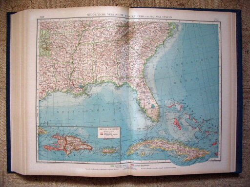 Andrees Handatlas 1921
Verenigde Staten ZO (kaart 202.203)