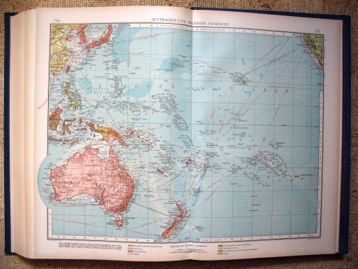 Andrees Handatlas 1921
Australië en Oceanië (kaart 216.217)