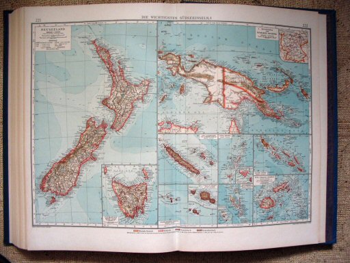 Andrees Handatlas 1921
Eilanden in de Zuidzee, I (kaart 221.222)