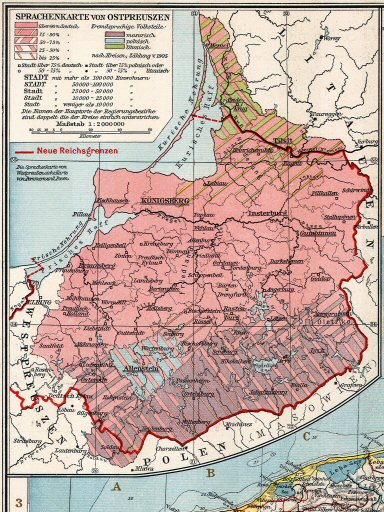 Andrees Handatlas 1924/25
Talenkaartje Oost-Pruisen (bijkaart 45.46)
