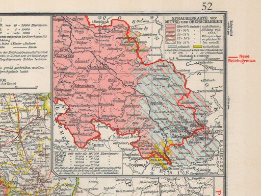 Andrees Handatlas 1924/25
51.52.b. Sprachenkarte von Mittel- und Oberschlesien