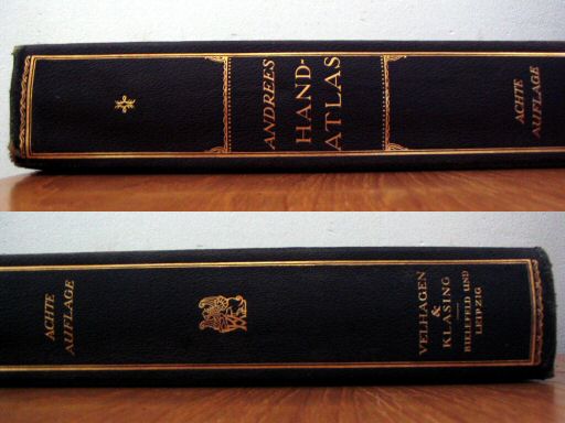 Andrees Handatlas 1930
Atlasband, rug / Atlas volume, spine