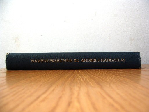 Andrees Handatlas 1930
Registerband, rug / Index volume, spine