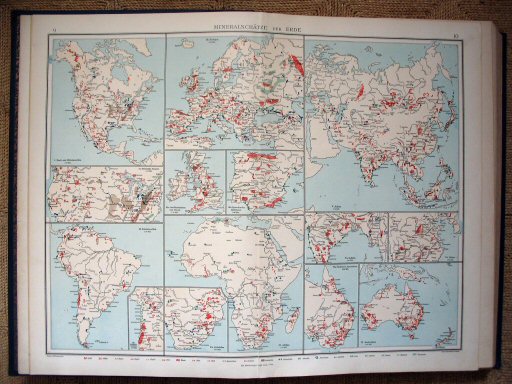 Andrees Handatlas 1930
9.10. Mineralschätze der Erde