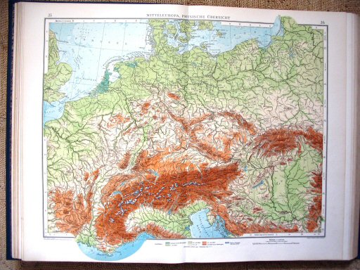Andrees Handatlas 1930
35.36. Mitteleuropa, physische Übersicht