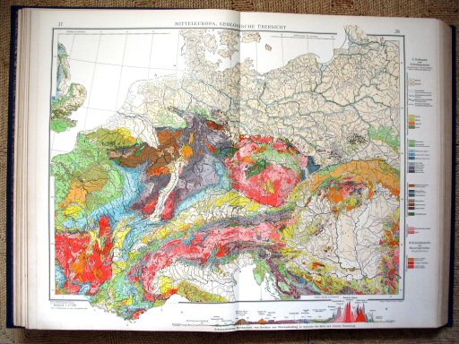 Andrees Handatlas 1930
37.38. Mitteleuropa, geologische Übersicht