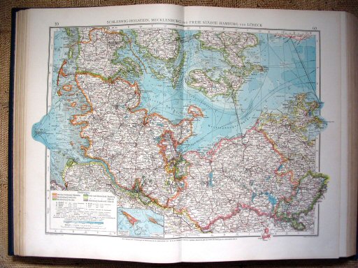 Andrees Handatlas 1930
59.60. Schleswig-Holstein, Mecklenburg und freie Städte Hamburg und Lübeck