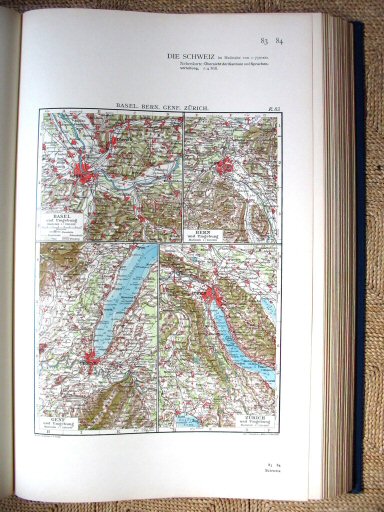 Andrees Handatlas 1930
R.83. Basel. Bern. Genf. Zürich