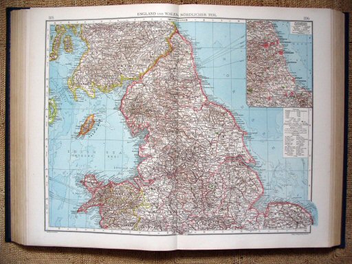 Andrees Handatlas 1930
105.106. England und Wales, nördlicher Teil
