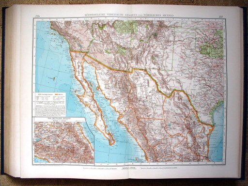 Andrees Handatlas 1930
206.207. Südwestliche Vereinigte Staaten und nördliches Mexico