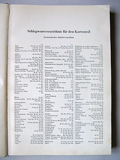 Andrees Handatlas 1937
Schlagwortverzichnis (1)
Trefwoordenregister / Keyword index (1)