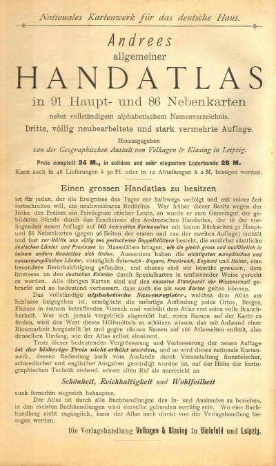 Handboek Andrees 1894
Advertentie Andrees Handatlas