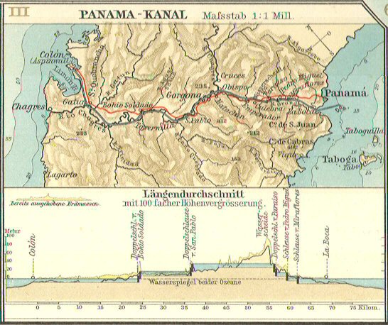 Andrees Handatlas 1899
Project Panama-kanaal (kaart 172.173)