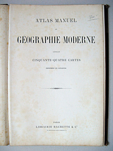 Atlas manuel de géographie moderne (1882)
Titelpagina / Title page