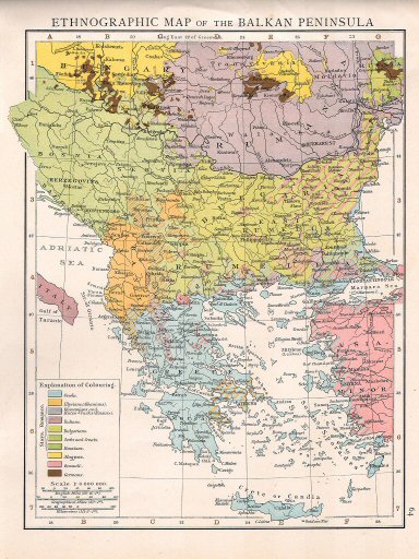 The Universal Atlas 1893
Balkan, talen (bijkaart 64)