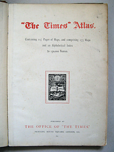 The Times Atlas 1897
Titelpagina / Title page