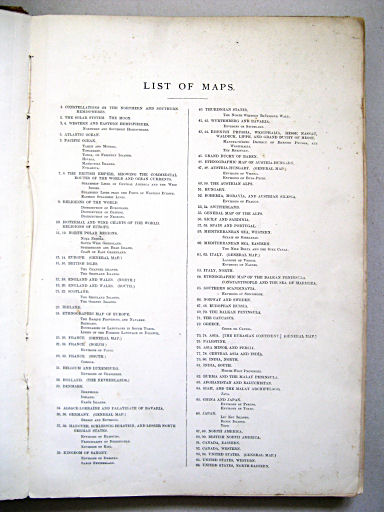 The Times Atlas 1897
Inhoudsopgave / List of maps (1)