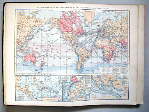 The Times Atlas 1897
7.8. The British Empire, showing the commercial routes of the world and ocean currents