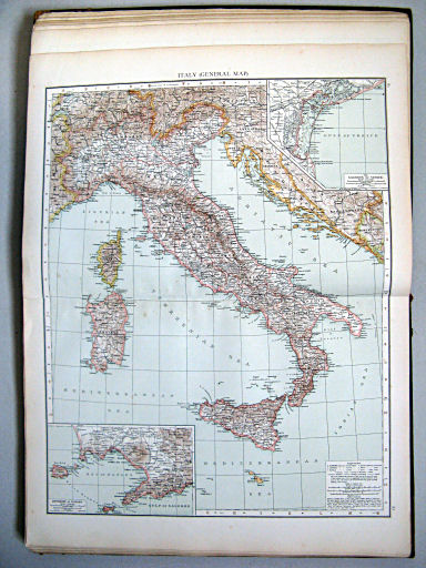 The Times Atlas 1897
61.62. Italy (general map)