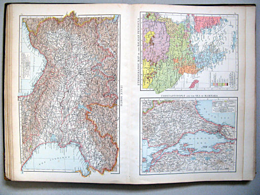 The Times Atlas 1897
63. Italy, north
64. Ethnographic map of the Balkan Peninsula. Constantinople and the Sea of Marmara