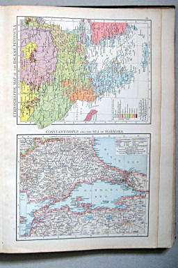 The Times Atlas 1897
64. Ethnographic map of the Balkan Peninsula. Constantinople and the Sea of Marmara