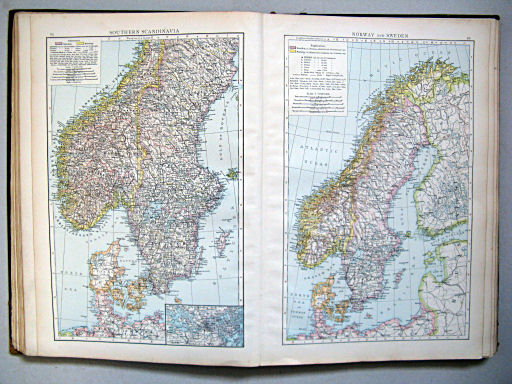 The Times Atlas 1897
65. Southern Scandinavia
66. Norway and Sweden